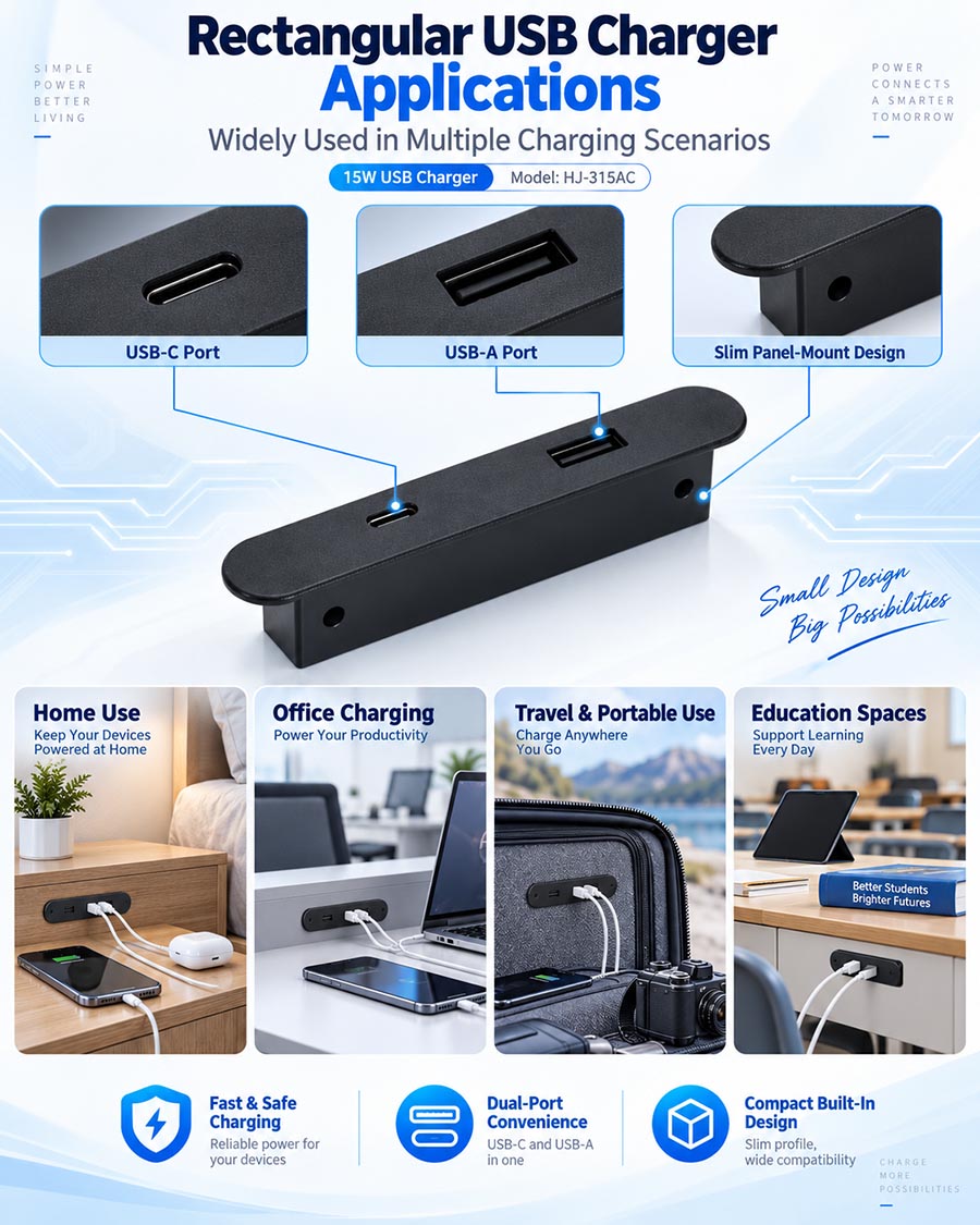 Rectangular USB Charger